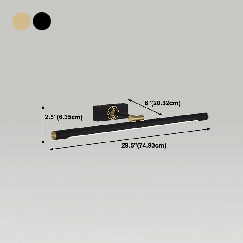 Metal Linear Shade Wall Sconce Modern Style 1- Light Mirror Wall Mount Lighting
