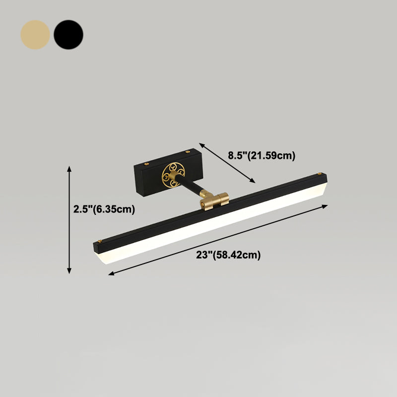 Metal Linear Shade Wall Sconce Modern Style 1- Light Mirror Wall Mount Lighting