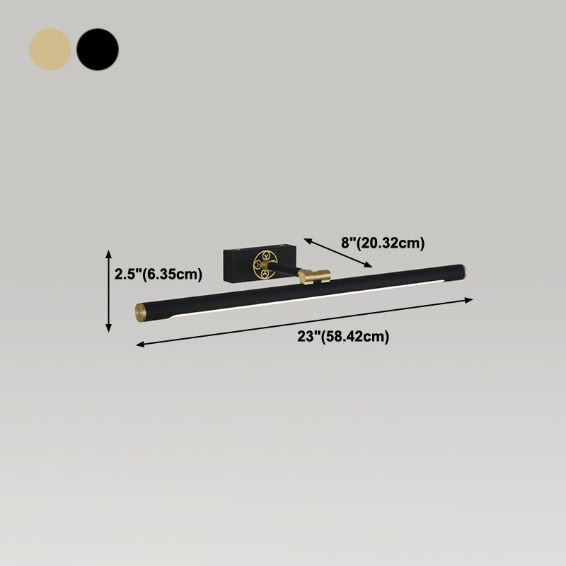 Metal Linear Shade Wall Sconce Modern Style 1- Light Mirror Wall Mount Lighting