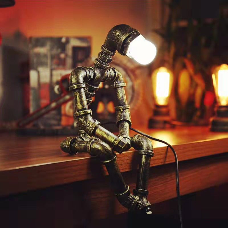 Industrial Style Unique Shape Table Lighting Metal 1 Light Table Lamp for Bedroom