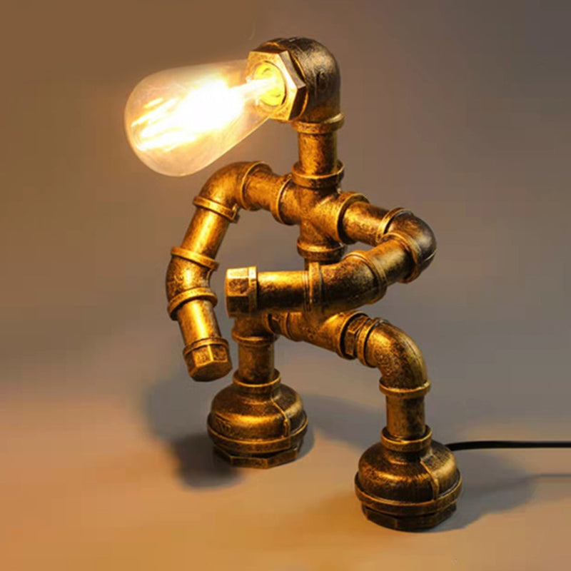 Industrial Style Unique Shape Table Lighting Metal 1 Light Table Lamp for Bedroom