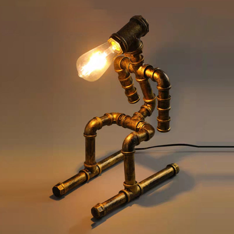 Industrial Style Unique Shape Table Lighting Metal 1 Light Table Lamp for Bedroom