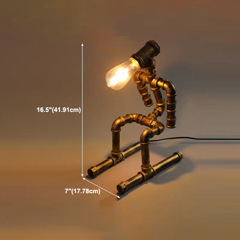 Industrial Style Unique Shape Table Lighting Metal 1 Light Table Lamp for Bedroom