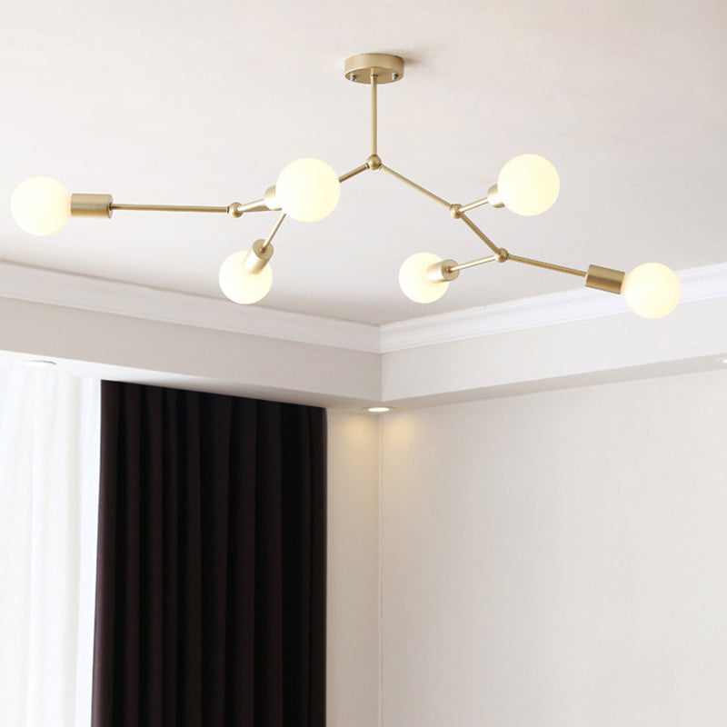 Éclairage de lustre de style industriel 6 lumières Pendante en métal Lumière pour le salon