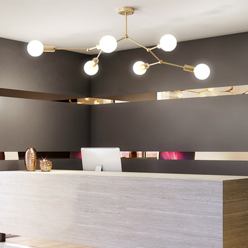 Éclairage de lustre de style industriel 6 lumières Pendante en métal Lumière pour le salon