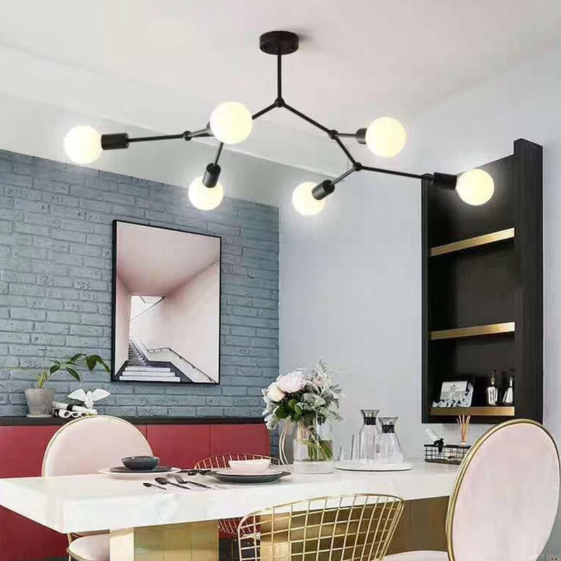 Éclairage de lustre de style industriel 6 lumières Pendante en métal Lumière pour le salon