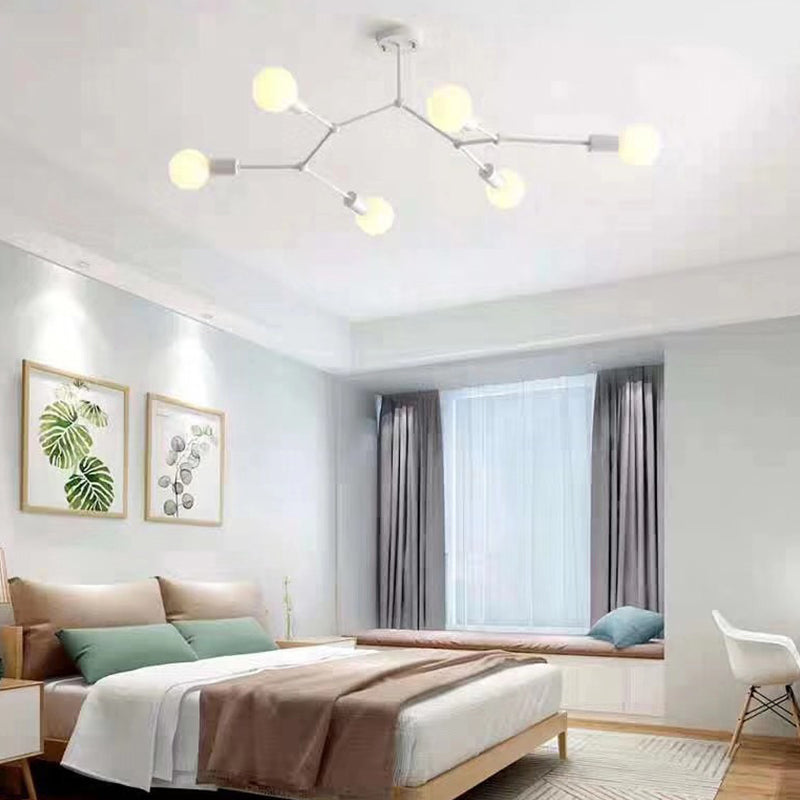 Éclairage de lustre de style industriel 6 lumières Pendante en métal Lumière pour le salon