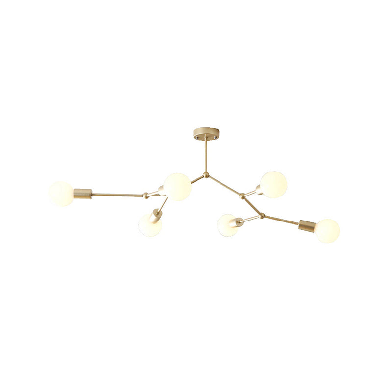 Éclairage de lustre de style industriel 6 lumières Pendante en métal Lumière pour le salon