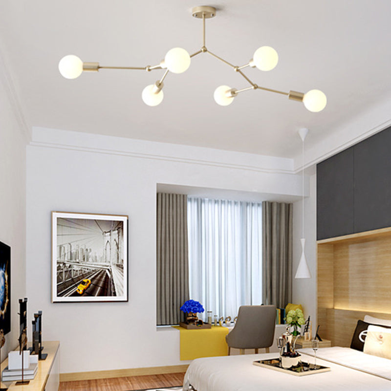 Éclairage de lustre de style industriel 6 lumières Pendante en métal Lumière pour le salon