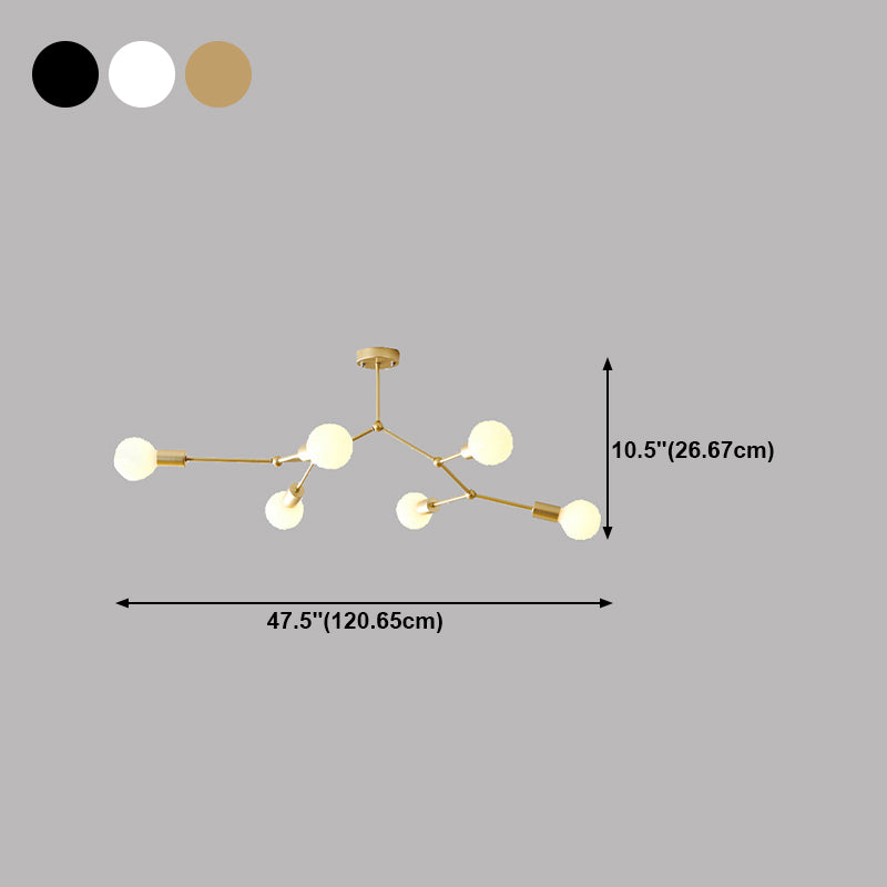 Éclairage de lustre de style industriel 6 lumières Pendante en métal Lumière pour le salon