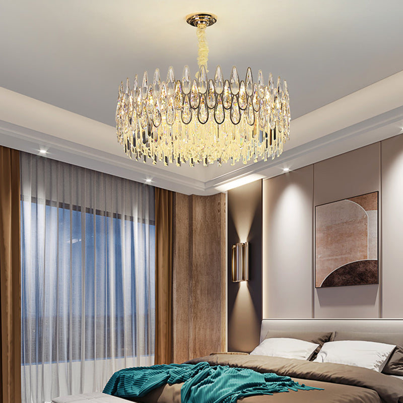 Iluminación de lámpara de lámpara moderna luz de cristal transparente para sala de estar