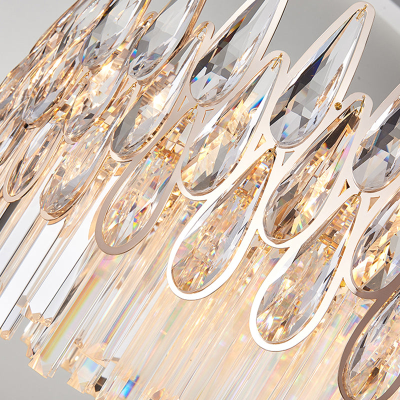 Iluminación de lámpara de lámpara moderna luz de cristal transparente para sala de estar