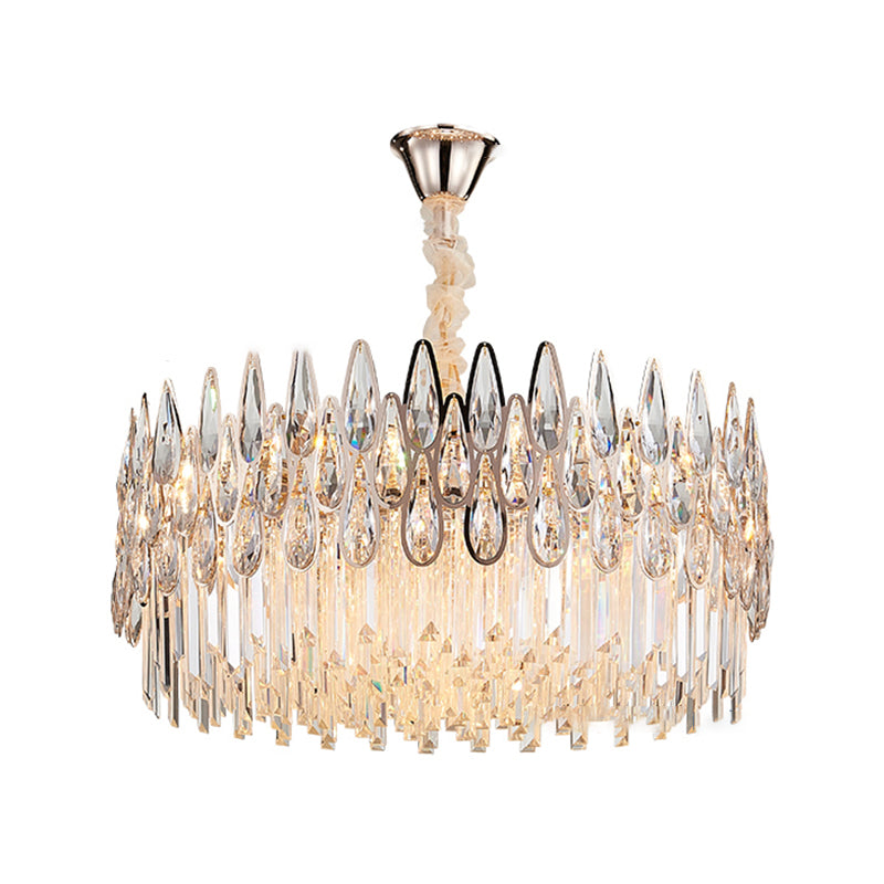 Iluminación de lámpara de lámpara moderna luz de cristal transparente para sala de estar