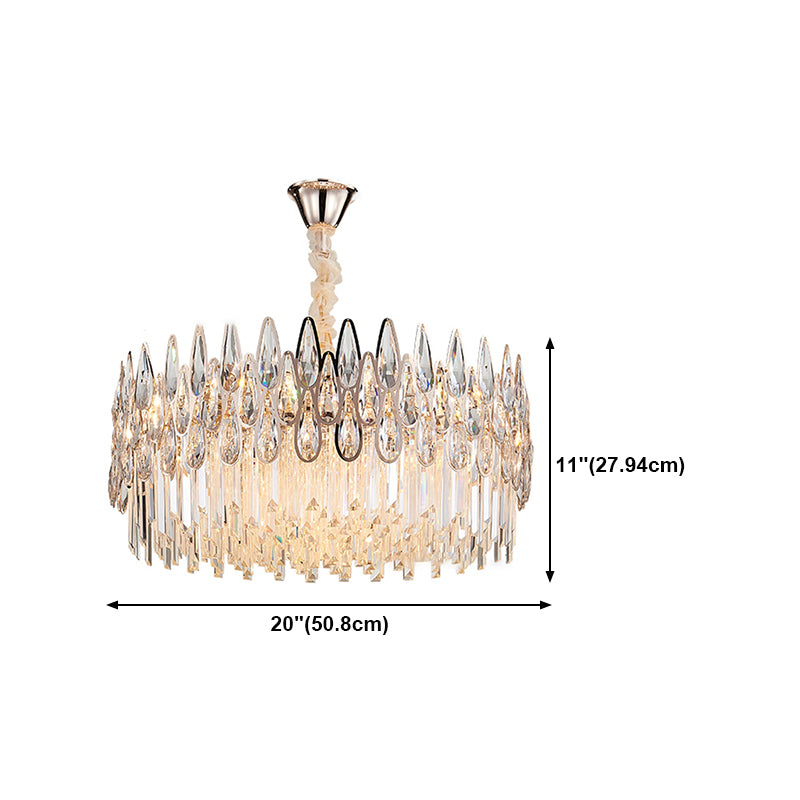 Iluminación de lámpara de lámpara moderna luz de cristal transparente para sala de estar