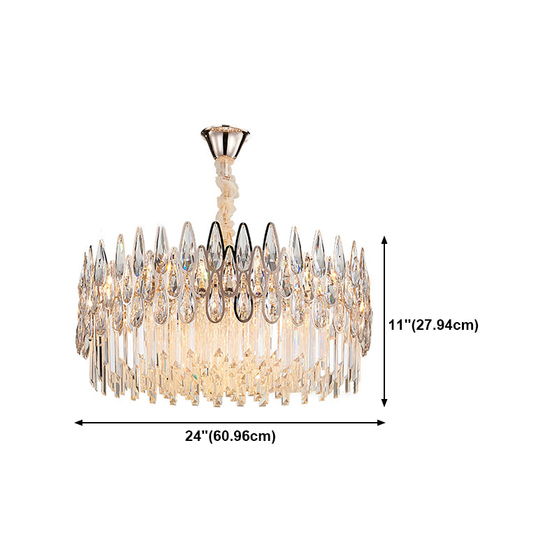 Iluminación de lámpara de lámpara moderna luz de cristal transparente para sala de estar