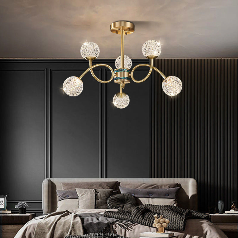 Gold Deckenhängung Lampe Moderne Globe Form Metall Kronleuchter Beleuchtung