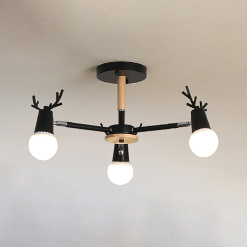 Luces de lámpara de araña de forma de asta de la lámpara de araña de madera moderna