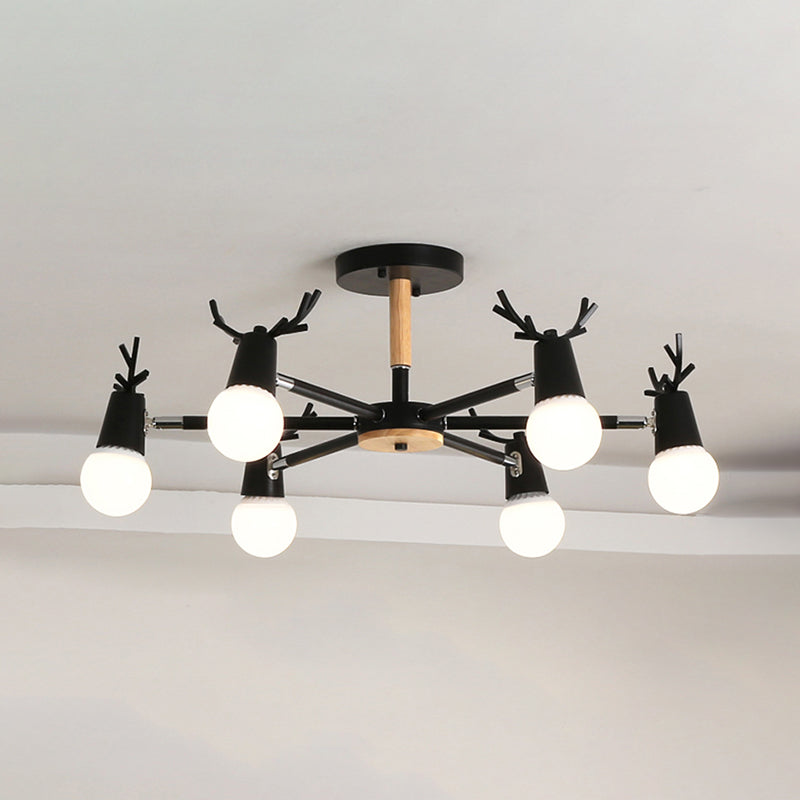 Luces de lámpara de araña de forma de asta de la lámpara de araña de madera moderna