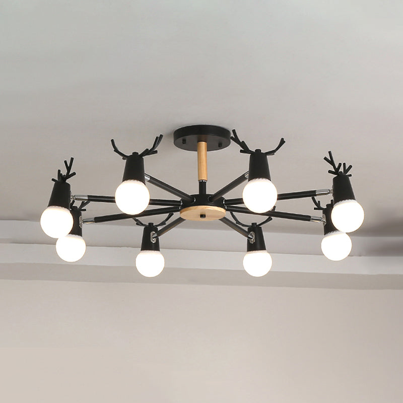Luces de lámpara de araña de forma de asta de la lámpara de araña de madera moderna