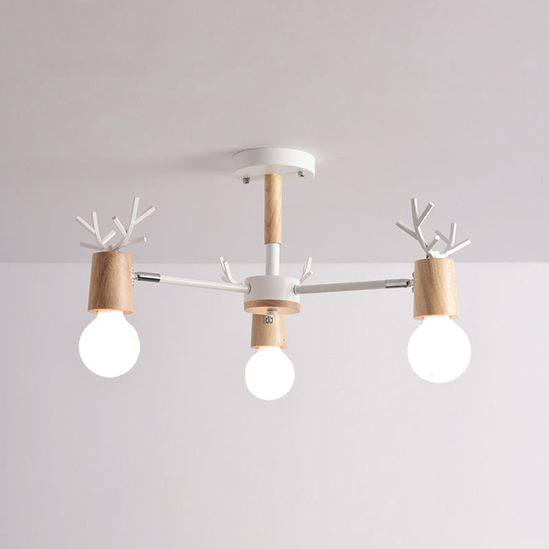Luces de lámpara de araña de forma de asta de la lámpara de araña de madera moderna