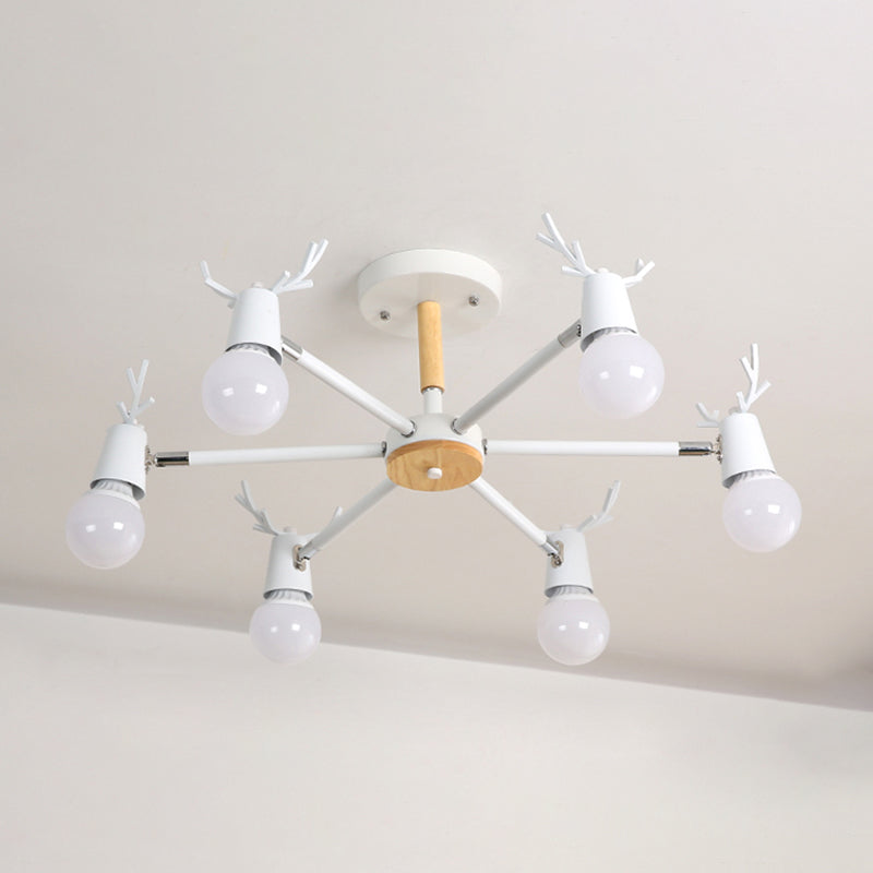 Luces de lámpara de araña de forma de asta de la lámpara de araña de madera moderna