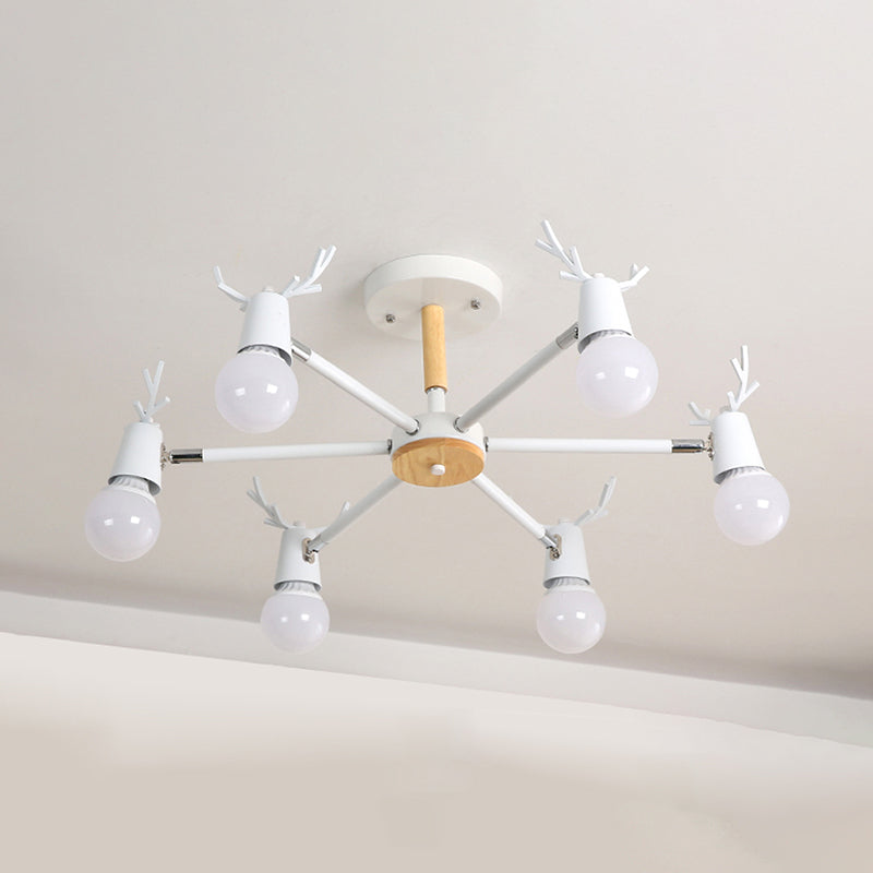 Luces de lámpara de araña de forma de asta de la lámpara de araña de madera moderna