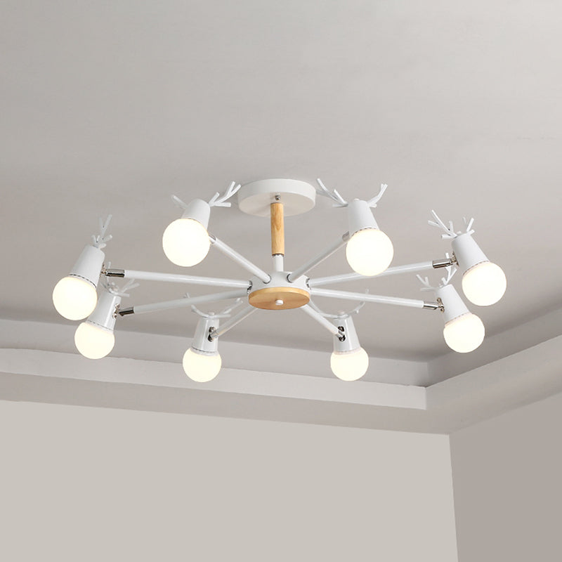 Luces de lámpara de araña de forma de asta de la lámpara de araña de madera moderna