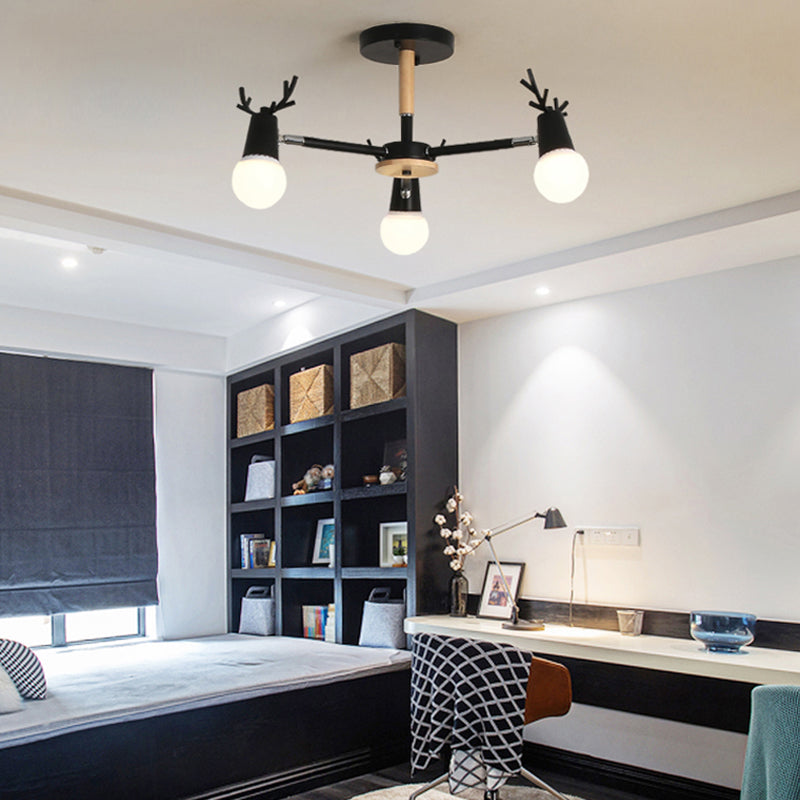 Luces de lámpara de araña de forma de asta de la lámpara de araña de madera moderna