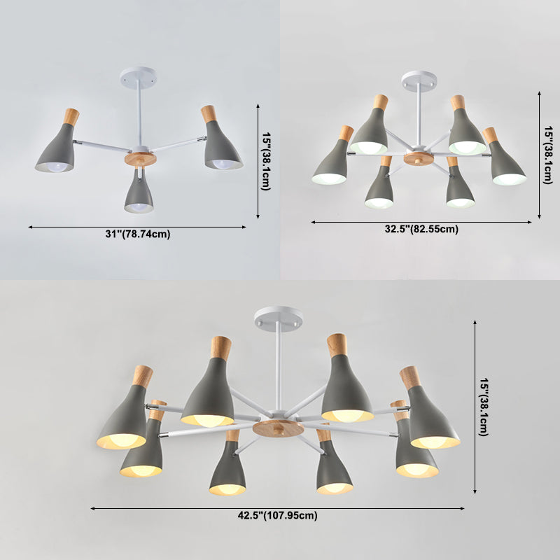 Luces de lámpara de lámpara de campana accesorios de iluminación de lámpara de metal contemporáneo