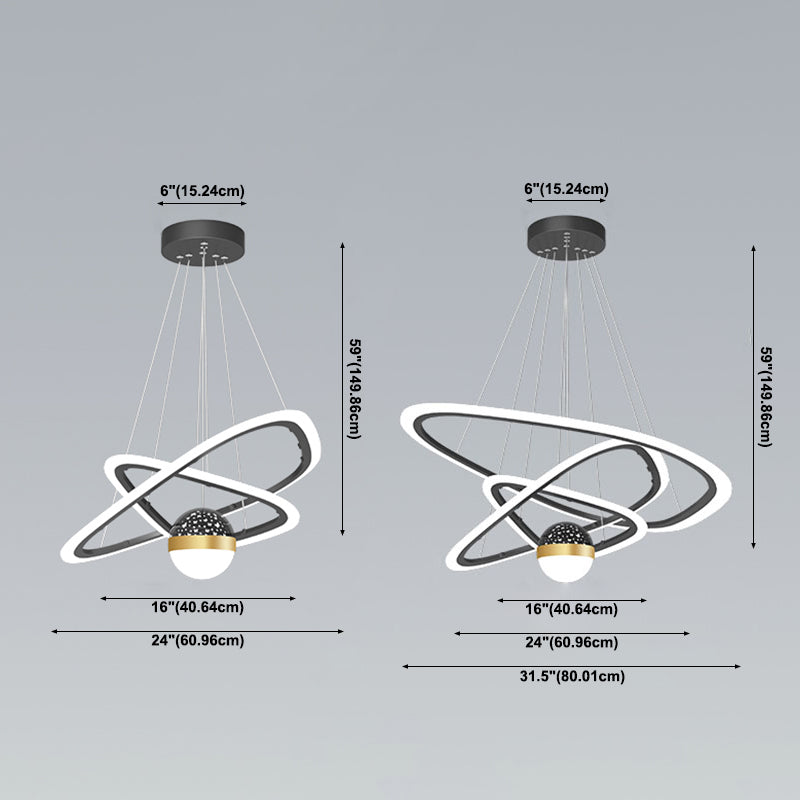 Triangle Shape Chandelier Lights Modern Metal Chandelier Éclairage d'éclairage