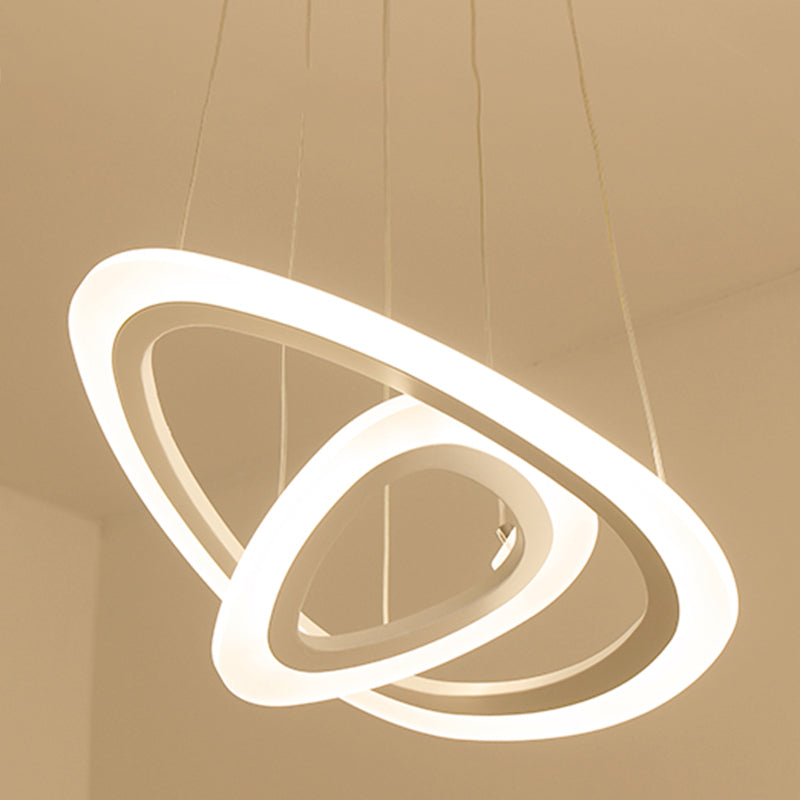 Luces de lámpara de araña de forma de triángulo contemporáneo accesorios de iluminación de araña de metal en blanco