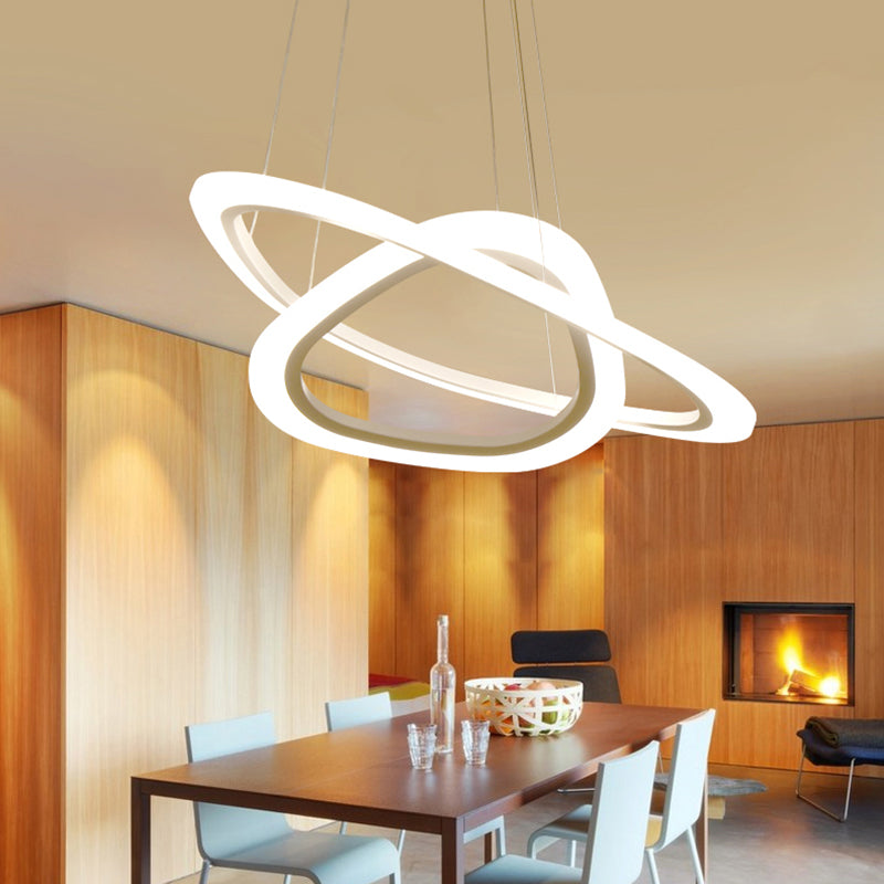 Luces de lámpara de araña de forma de triángulo contemporáneo accesorios de iluminación de araña de metal en blanco