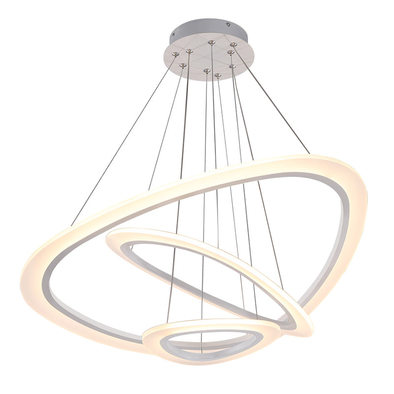 Luces de lámpara de araña de forma de triángulo contemporáneo accesorios de iluminación de araña de metal en blanco