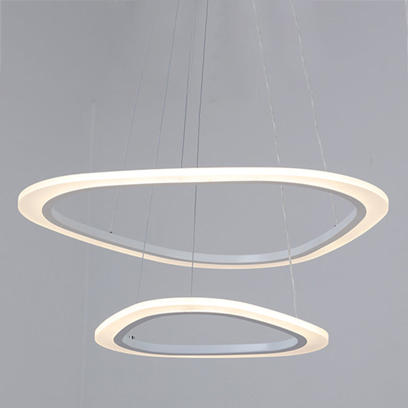 Luces de lámpara de araña de forma de triángulo contemporáneo accesorios de iluminación de araña de metal en blanco