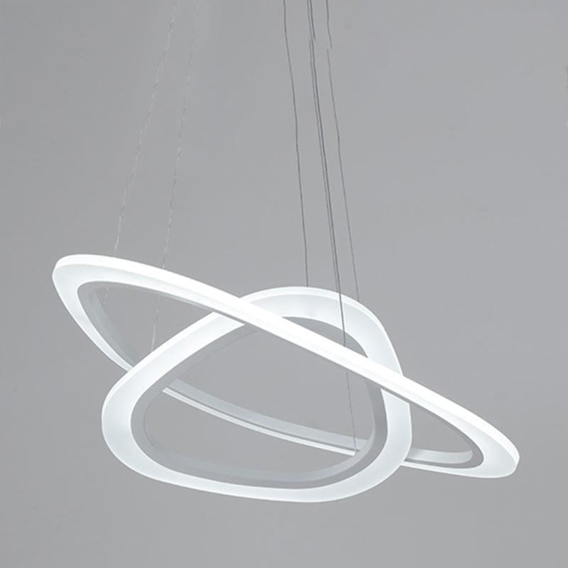 Luces de lámpara de araña de forma de triángulo contemporáneo accesorios de iluminación de araña de metal en blanco