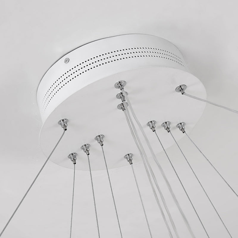 Luces de lámpara de araña de forma de triángulo contemporáneo accesorios de iluminación de araña de metal en blanco