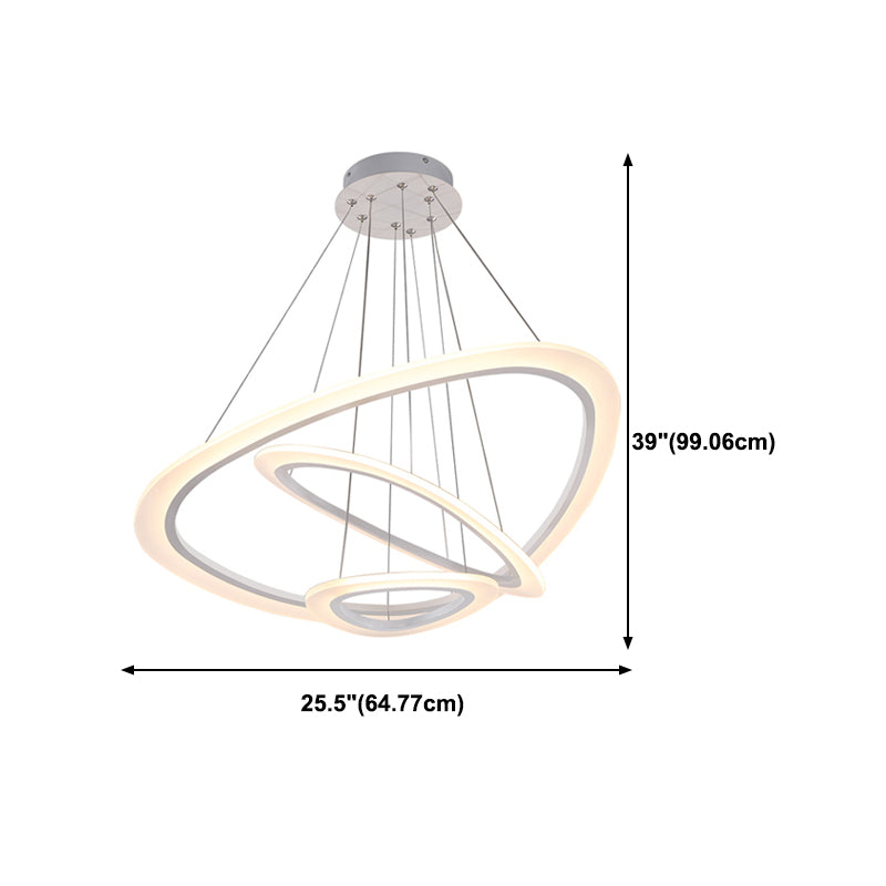 Luces de lámpara de araña de forma de triángulo contemporáneo accesorios de iluminación de araña de metal en blanco