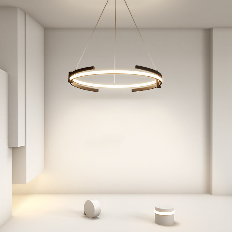Zeitgenössische Radform Kronleuchter Lichter Metall 2 helle Kronleuchterbeleuchtung