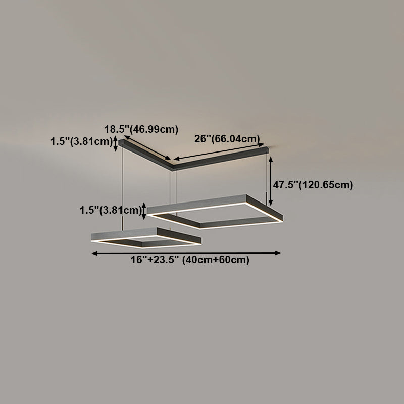 Lumières de lustre en forme carrée moderne