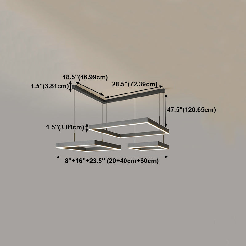 Lumières de lustre en forme carrée moderne