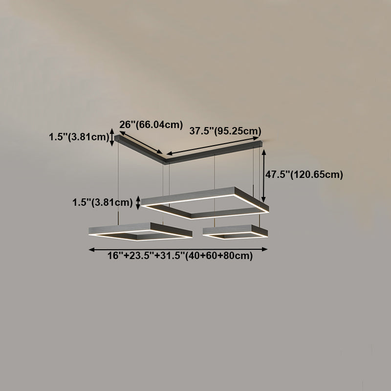 Lumières de lustre en forme carrée moderne