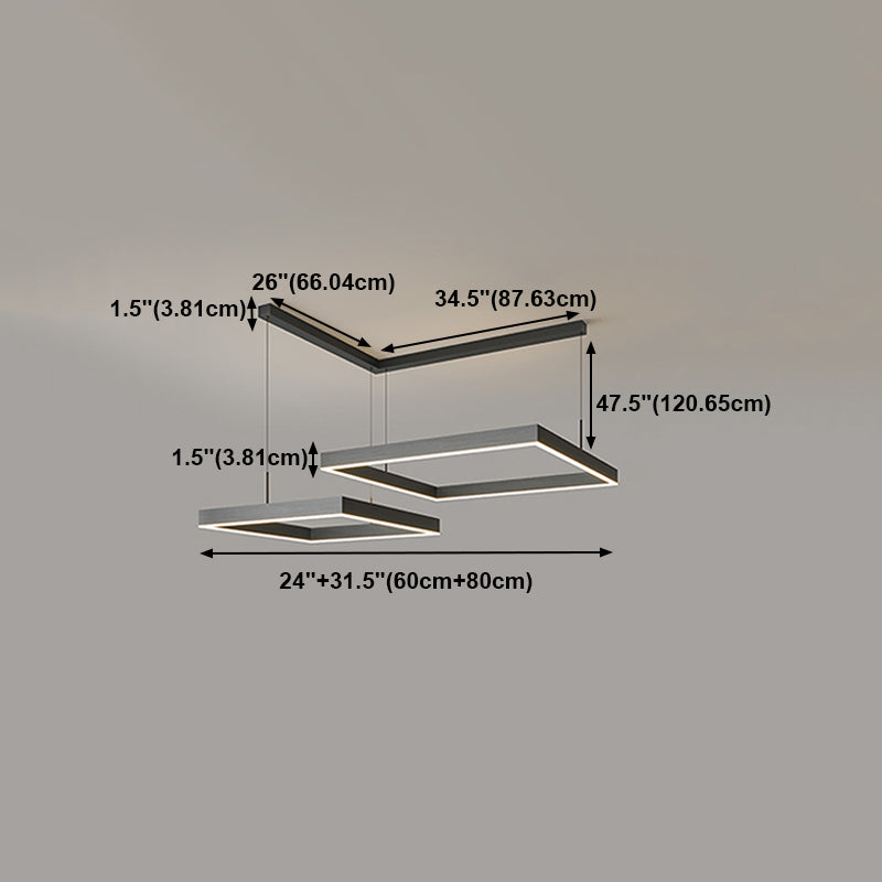 Lumières de lustre en forme carrée moderne