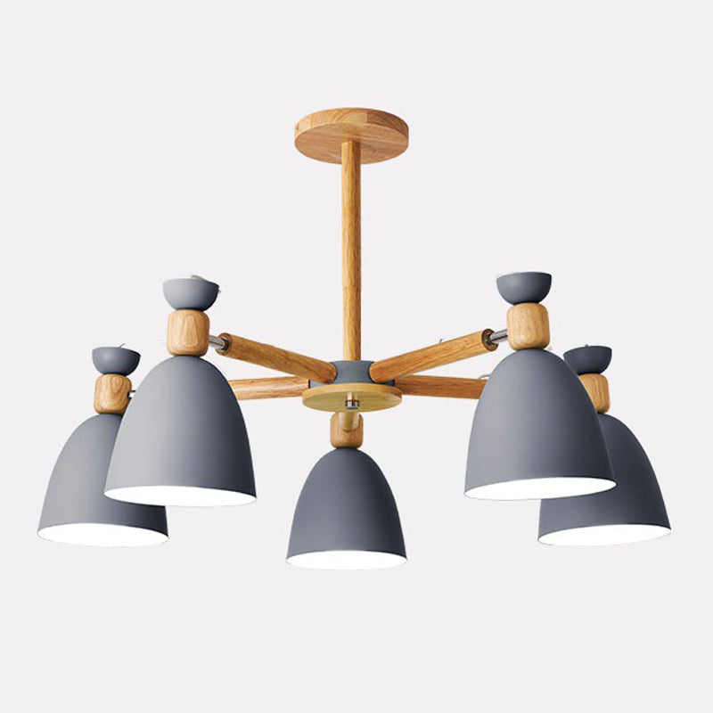 Candelera colgante de cono de múltiples luces de estilo moderno de metal iluminación para restaurante