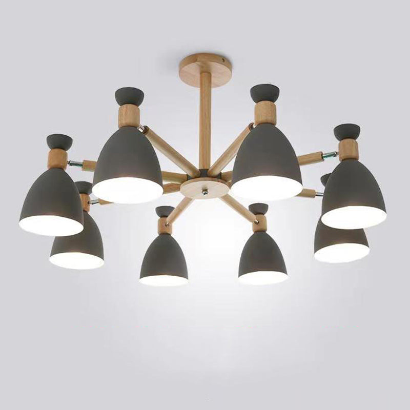 Candelera colgante de cono de múltiples luces de estilo moderno de metal iluminación para restaurante