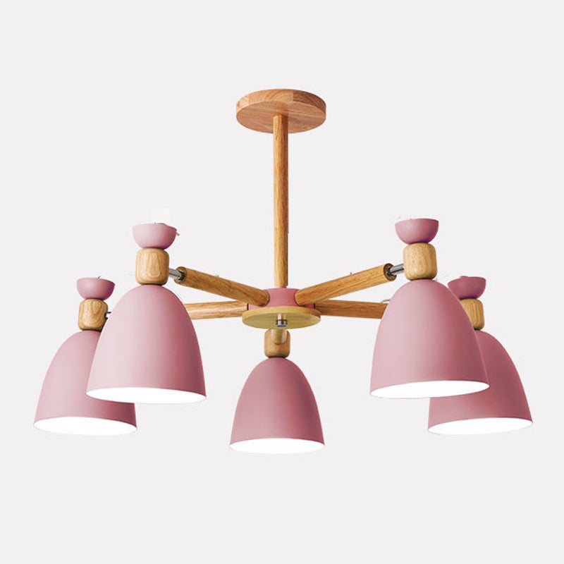 Candelera colgante de cono de múltiples luces de estilo moderno de metal iluminación para restaurante