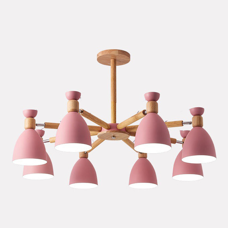 Candelera colgante de cono de múltiples luces de estilo moderno de metal iluminación para restaurante