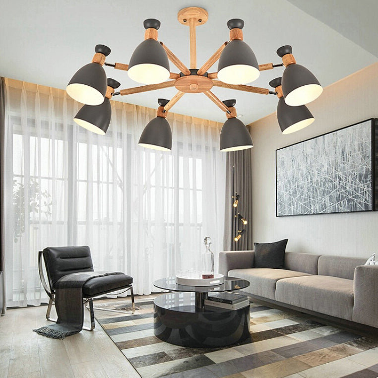 Candelera colgante de cono de múltiples luces de estilo moderno de metal iluminación para restaurante