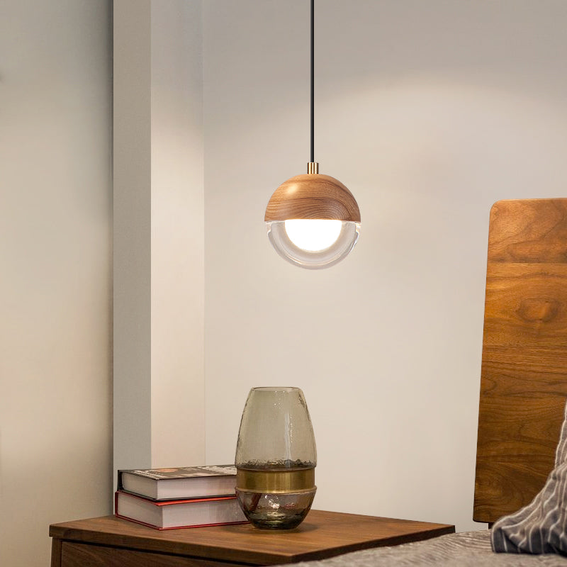 Dining Room Wood Hanging Ceiling Light Modern Ceiling Pendant Light with 1 Light