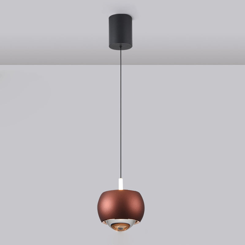 Round Metal Hanging Pendant Light Nordic LED Suspension Pendant Light