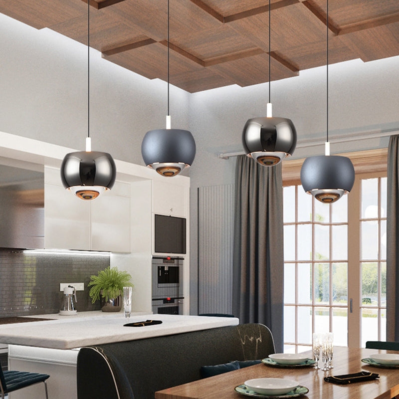 Round Metal Hanging Pendant Light Nordic LED Suspension Pendant Light
